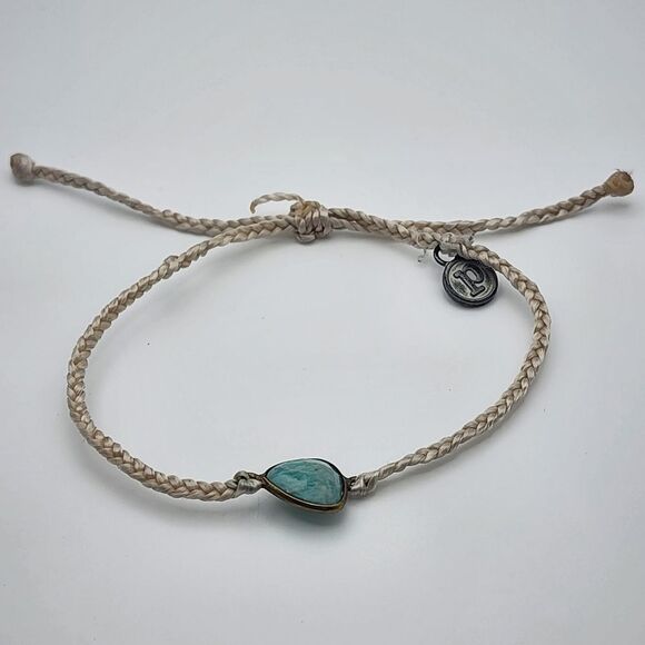 Pura Vida Cream & Amazonite Adjustable Cord Bracelet - Picture 1 of 4